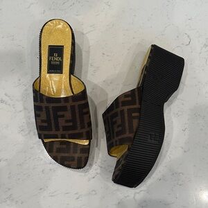 Fendi vintage platform slides